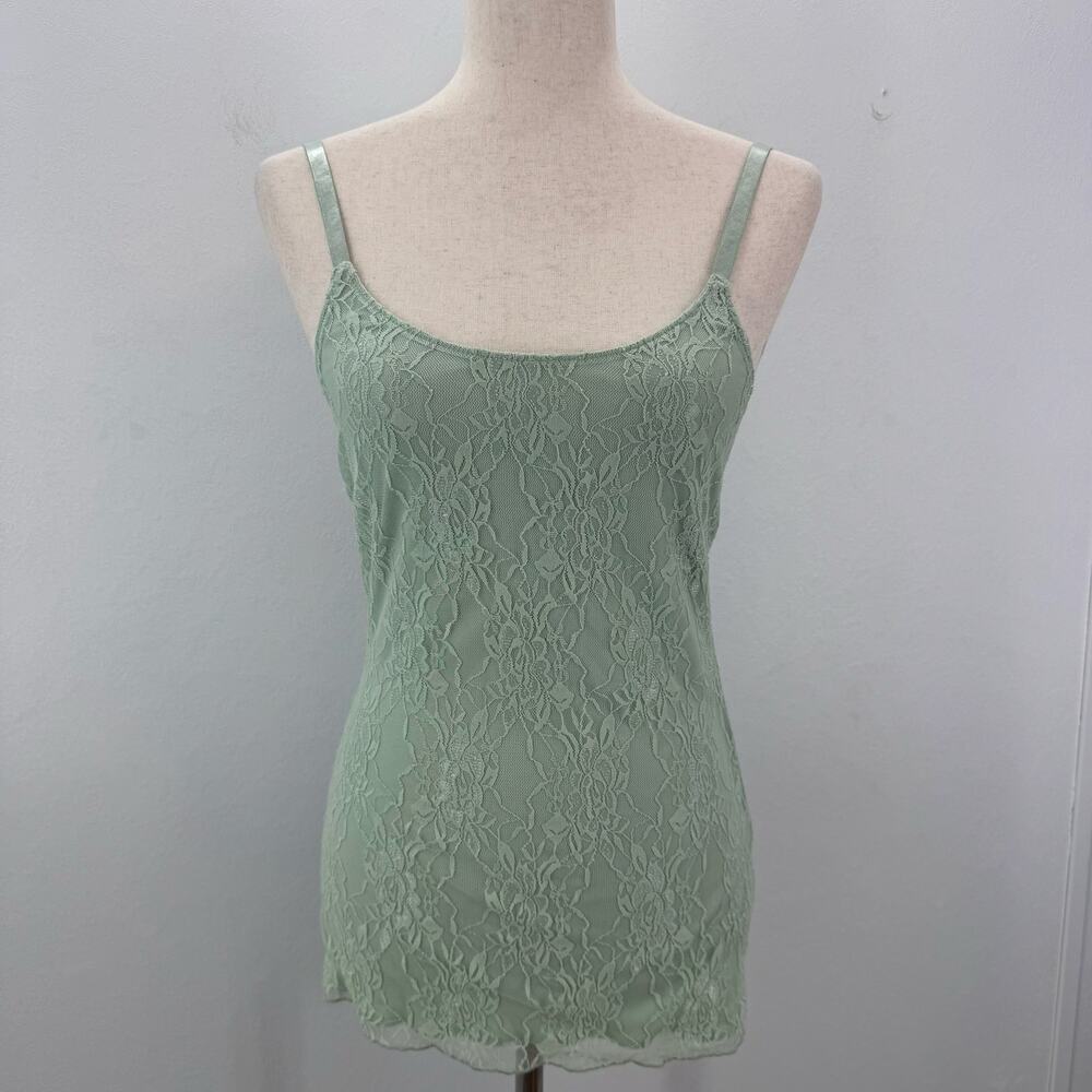 NWT Maurice Sage Green Lace Camisole Adjustable Straps sz S Coquette Babydoll